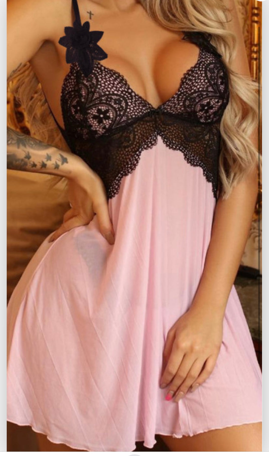 Nylas Black and Rose Babydoll